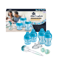 Kit de pornire biberoane nou-nascut Tommee Tippee Advanced, cu sistem de ventilatie, 0 luni +, Albastru